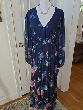 isabel & nina womens long sleeve floral maxi dress Isabel & Nina | Dresses | Isabel Nina Dress Womens 4 White New Wot Button  Up Knee Length Belted